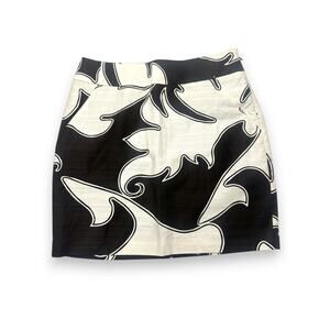 Y2k Merona Brown & White Abstract Print Mini Skirt Size 4